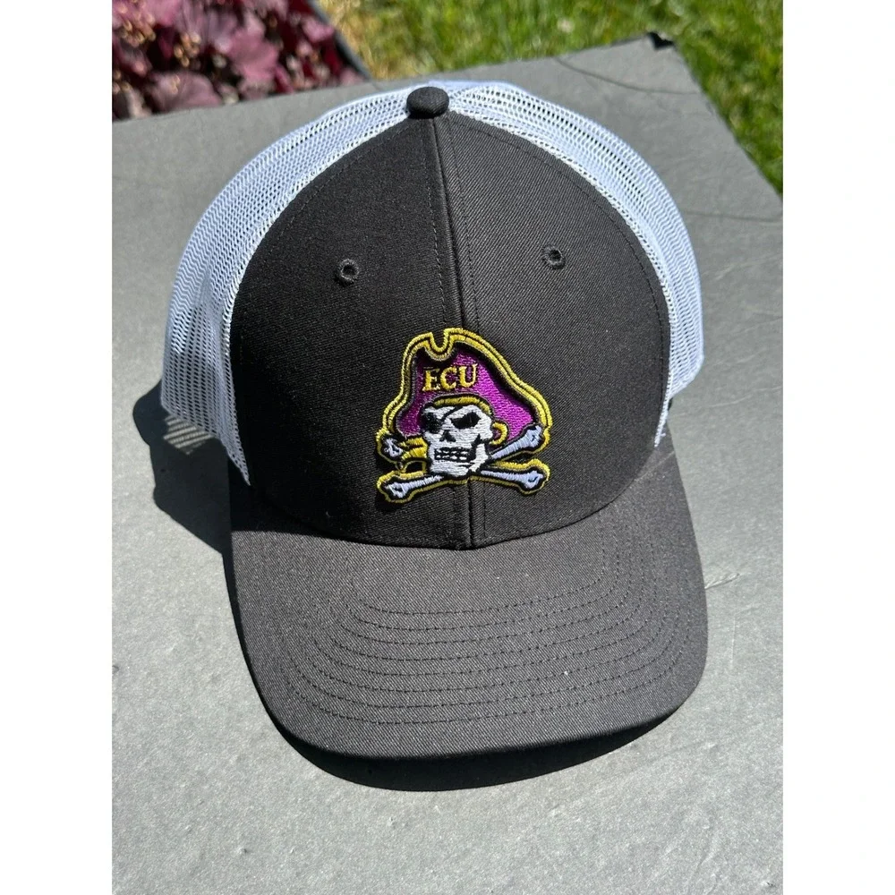 47 Brand ECU Pirates‎ Trucker Hat Men's Black White Snapback Mesh Cap OSFA